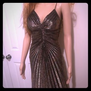 Metallic colored cocktail dress~3/4